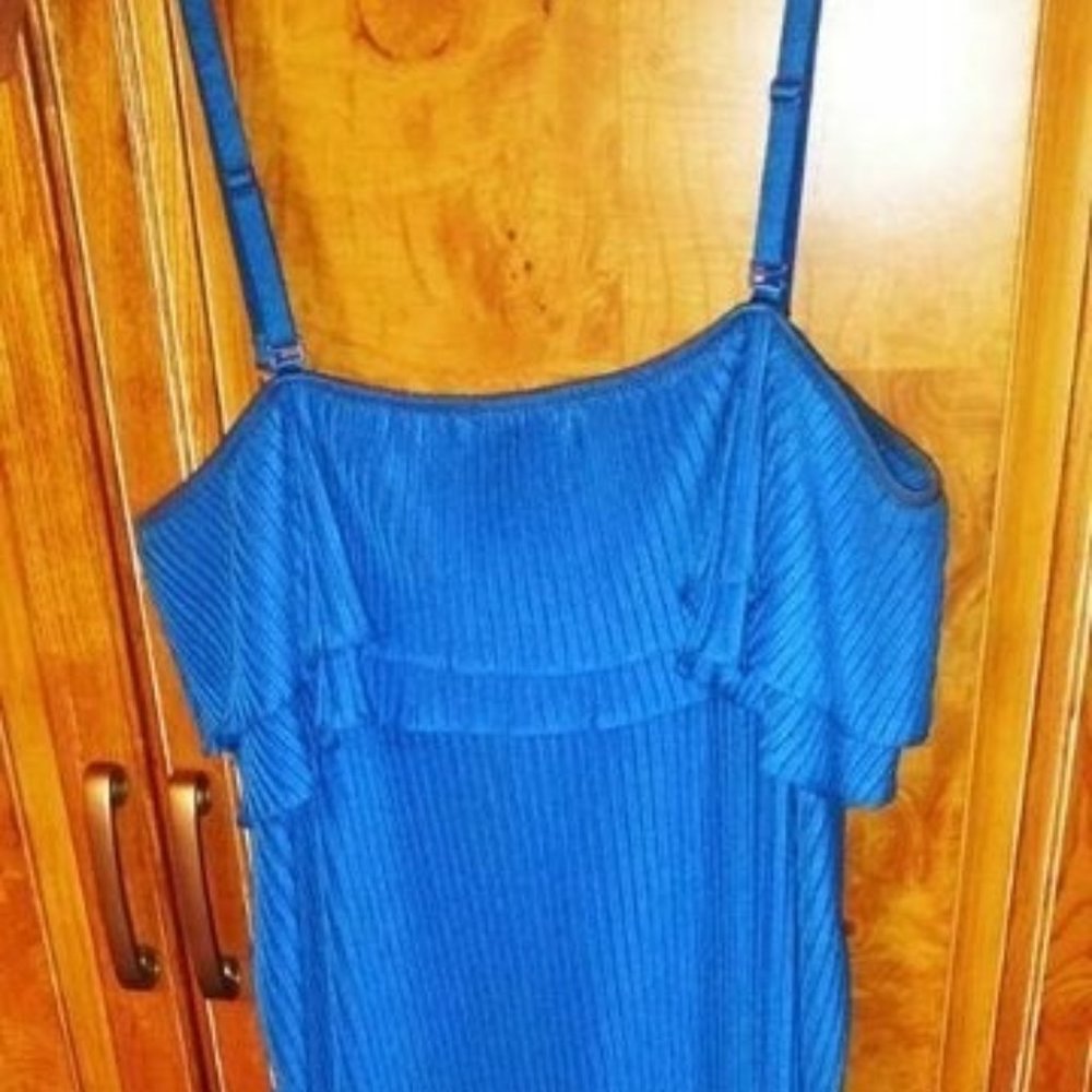 Coogi Ribbed Maxi Dress in Colbalt Blue